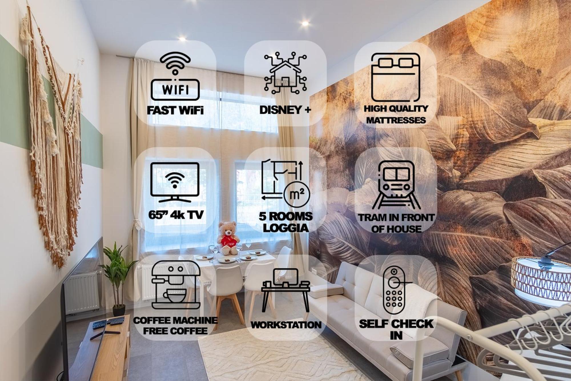 65 Zoll 4K Tv, Disney Plus, Soundbar, Kostenloser Kaffee, 5 Raeume Leipzig Exterior foto